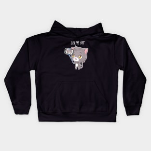 Cute Cat Selfie Kids Hoodie